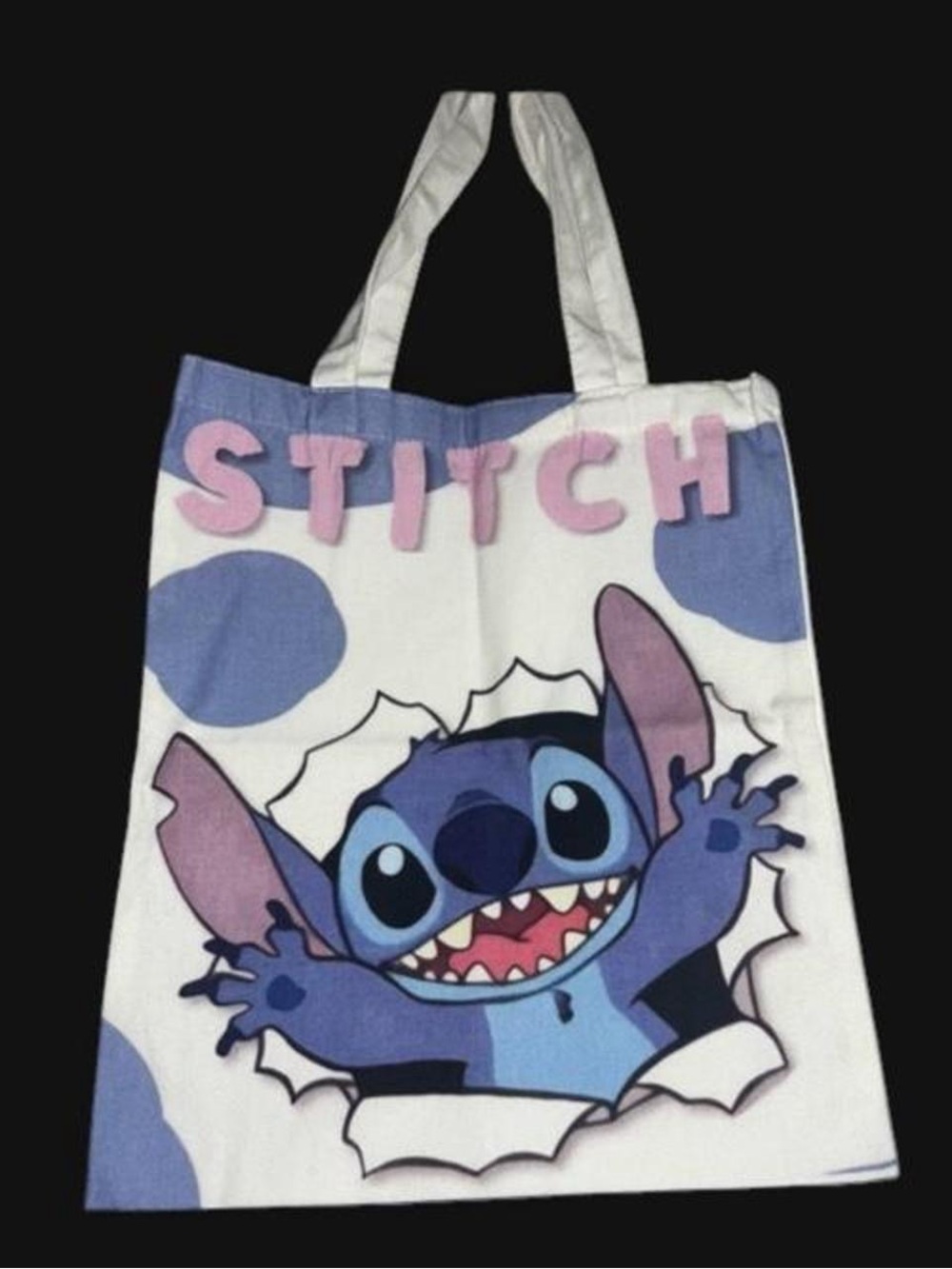 White & Blue Multicolor Stitch Tote bag, Stitch Accessories